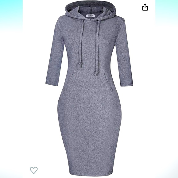 *****Liked New***** Pullover Hoodie Dress with Pockets Knee Length - Picture 1 of 6